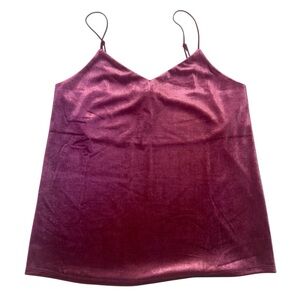 A New Day Rich Maroon Velvet Cami - Small Loose Fit